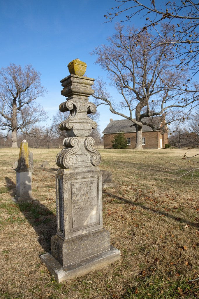 Detail of Tombstone at The Hermitage Church, built in 1824, The Hermitage, President Andrew Jackson Mansion and Home, Nashville, Davidson County, Tennessee, USA by Corbis