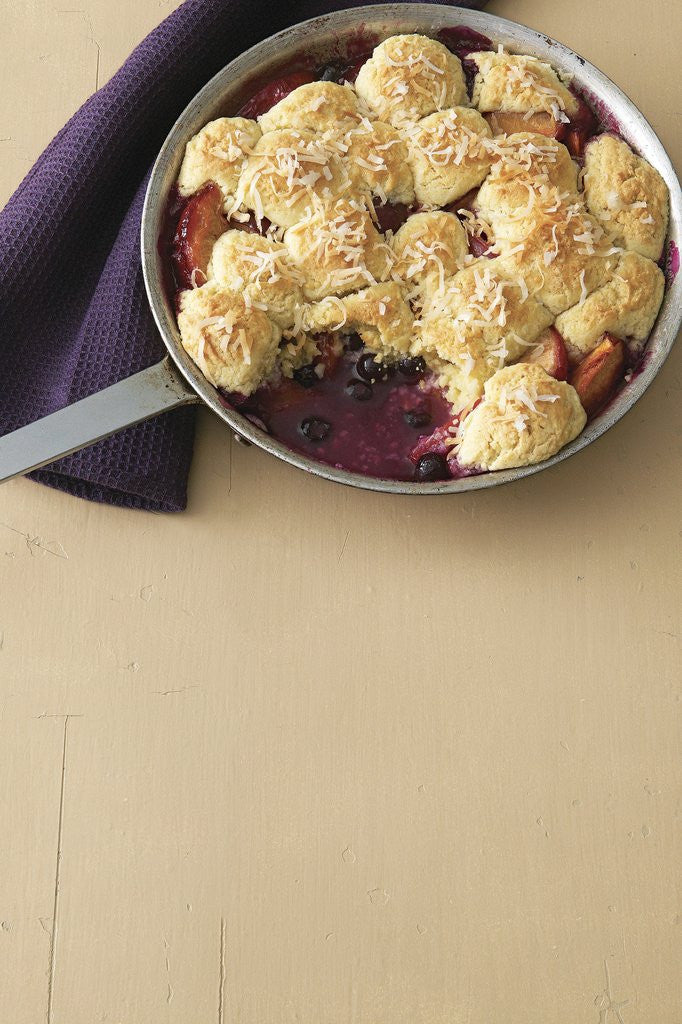 Detail of Pluot-blueberry cobbler by Corbis