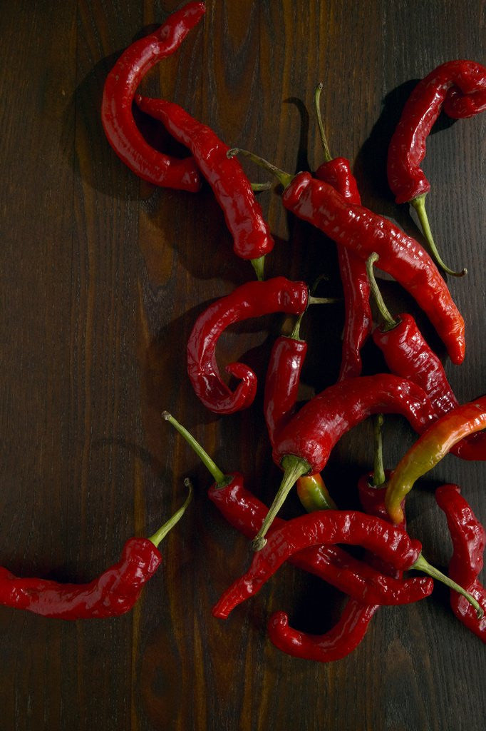 Detail of Chile peppers by Corbis