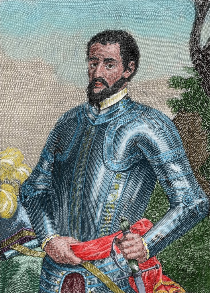 Detail of Hernando de Soto by Corbis