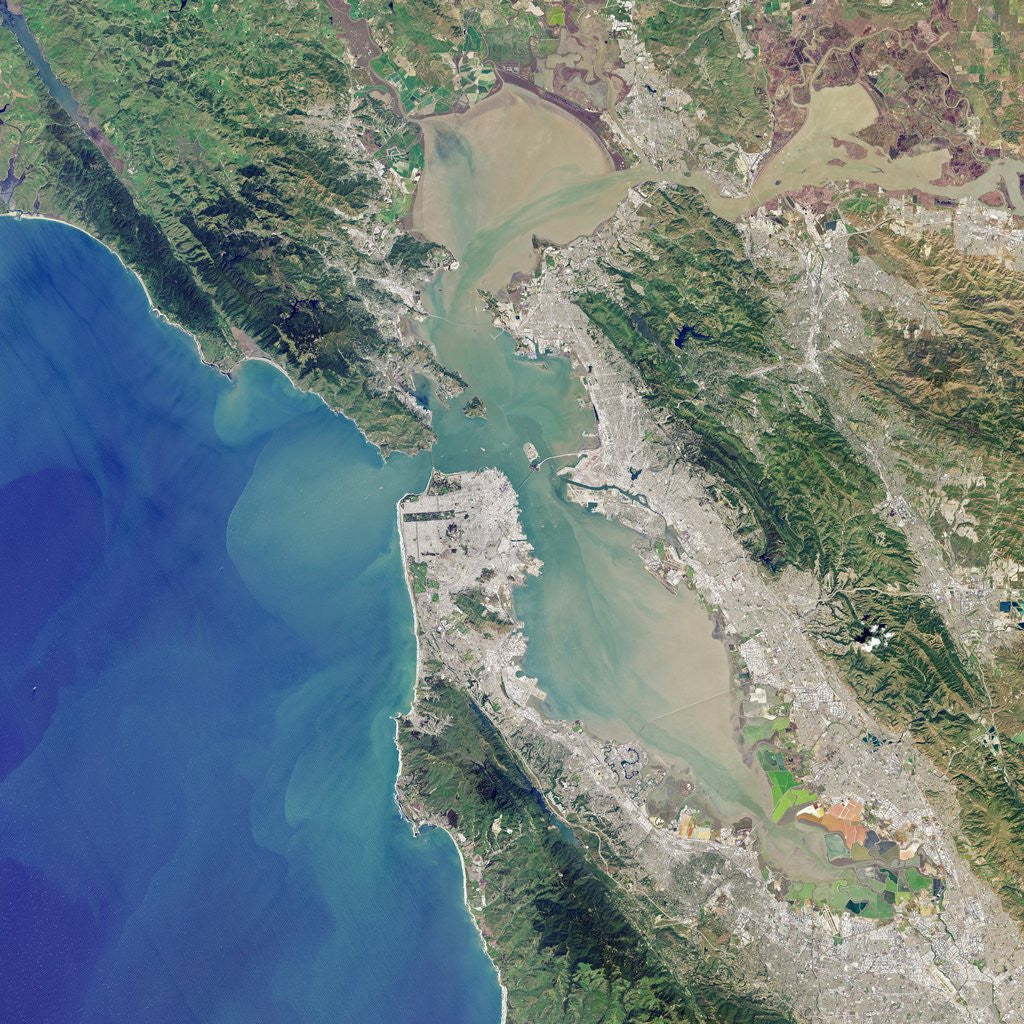 Detail of Satellite view of the San Francisco Bay area by Corbis