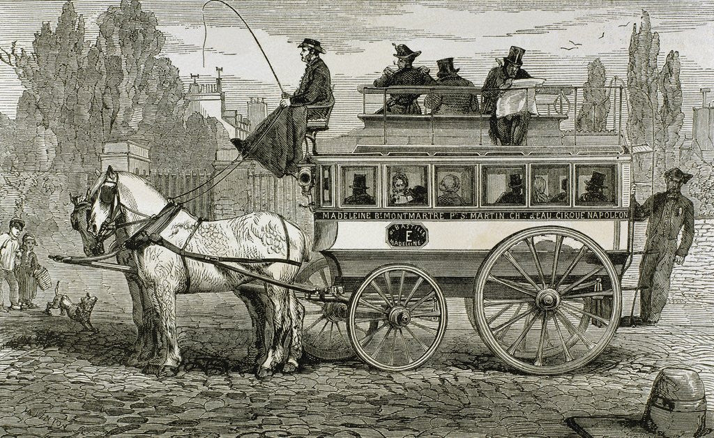 Detail of Horse-drawn omnibus. by Corbis