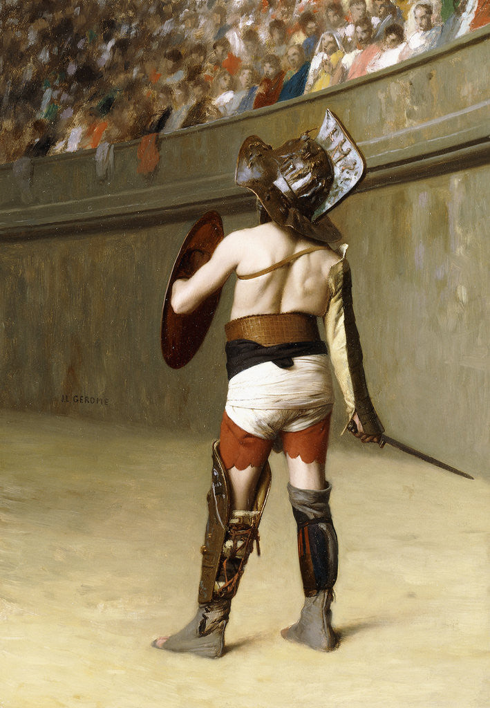 Detail of Mirmillon - A Gallic Gladiator by Jean Leon Gerome