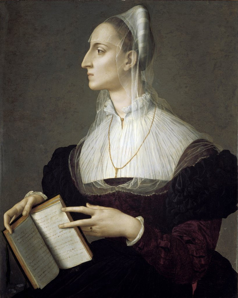 Detail of Portrait of Laura Battiferri by Bronzino