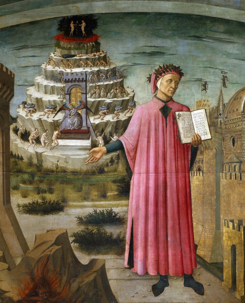 Detail of Dante Alighieri by Domenico di Michelino