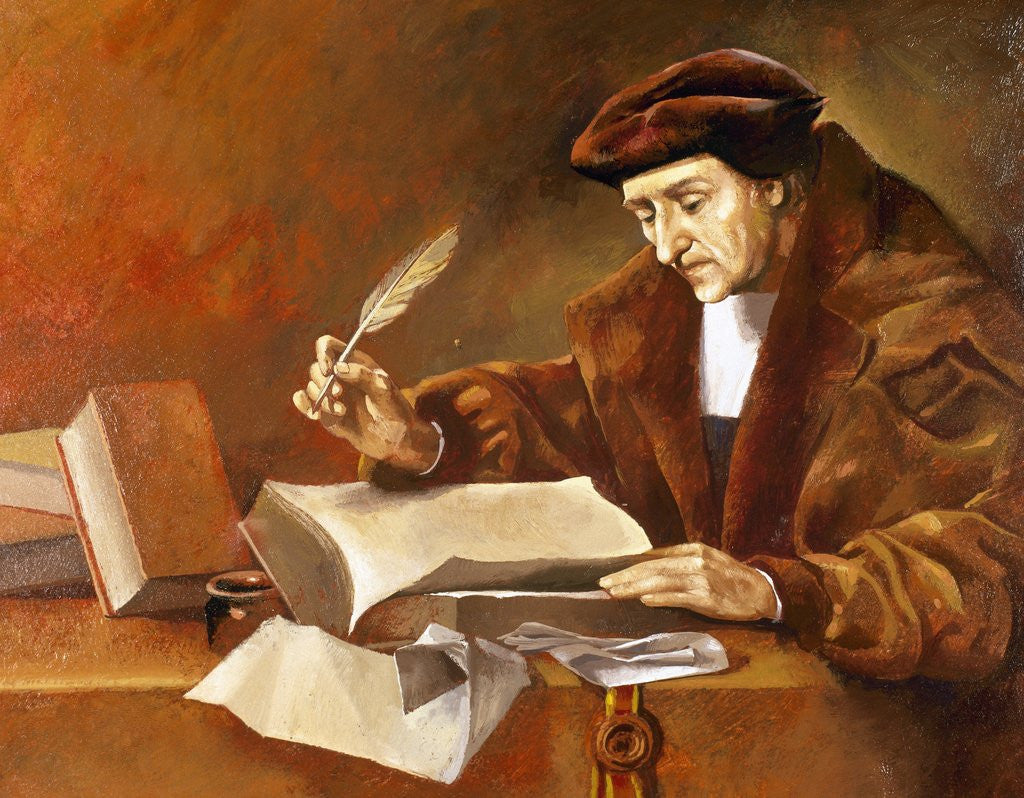 Detail of Desiderius Erasmus of Rotterdam. by Corbis