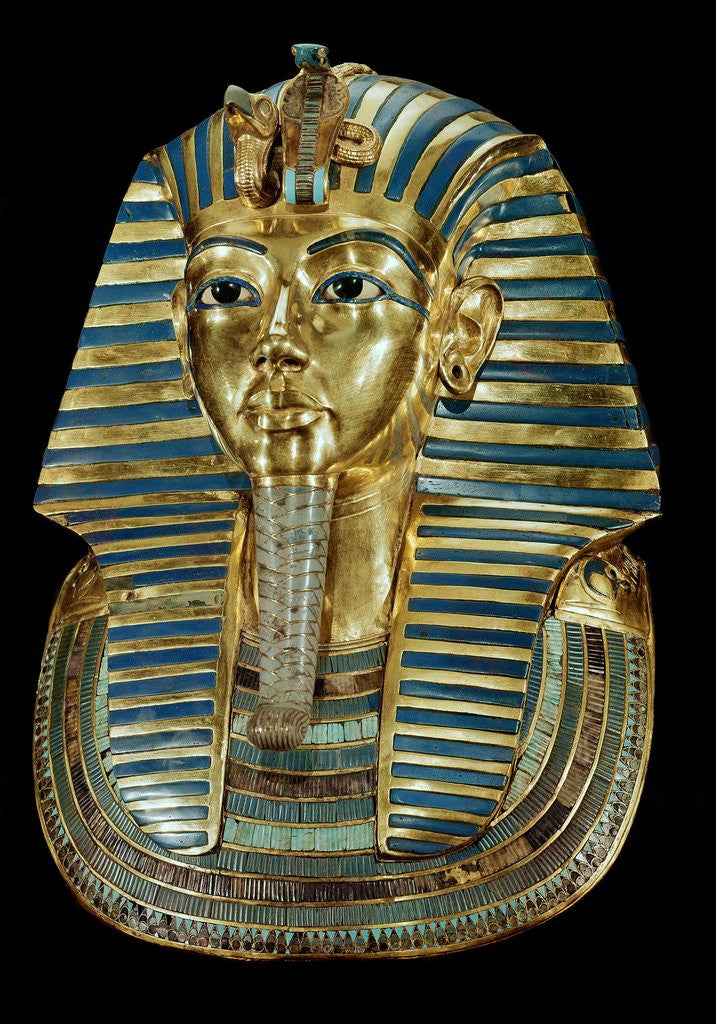 Detail of Golden funeral mask of the King Tutankhamun by Corbis