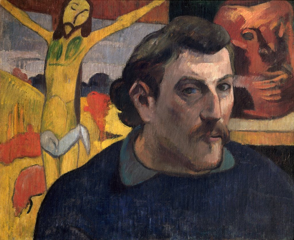 Detail of Self Portrait with the Yellow Christ by Paul Gauguin