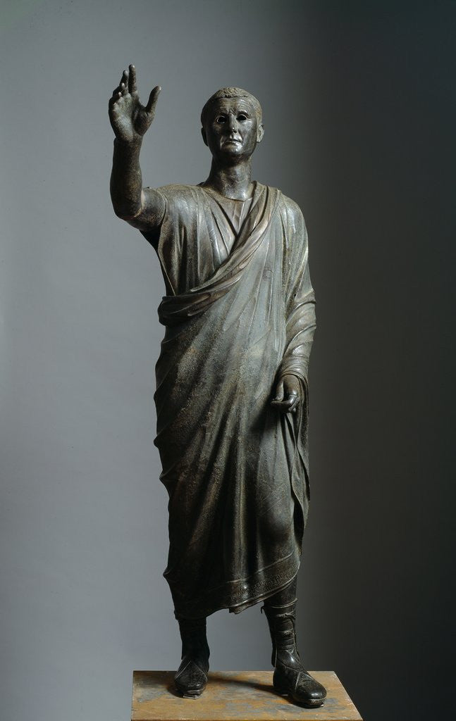 Detail of Etruscan statue of Aule Metele, or The Orator by Corbis