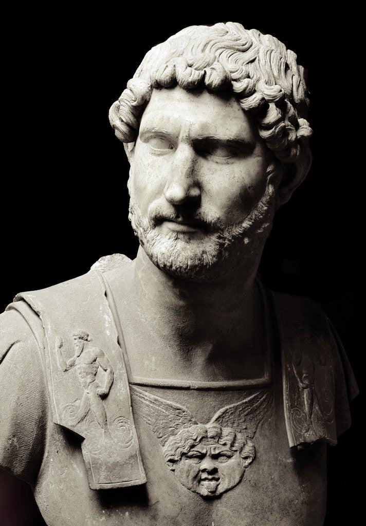 Detail of Sculpture bust of the Emperor Hadrian by Corbis