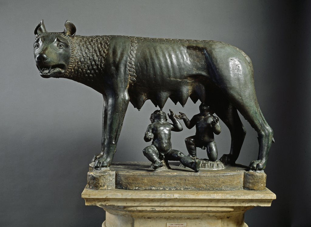 Detail of Bronze sculpture of Capitoline Wolf by Corbis