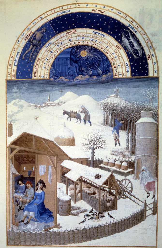 Detail of Tres Riches Heures du Duc de Berry: February by Corbis