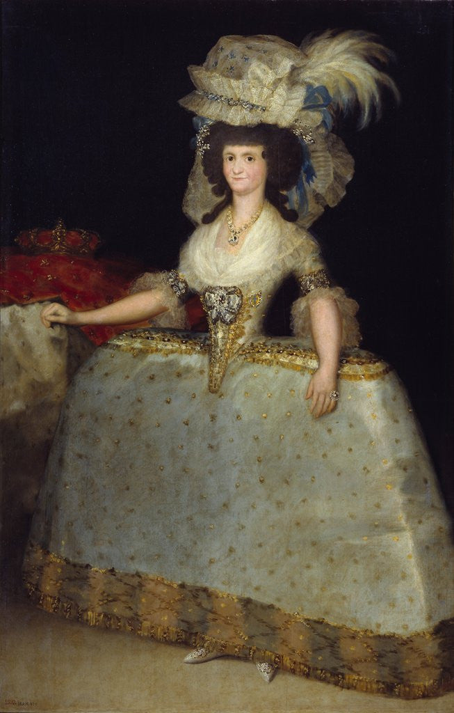 Detail of Maria Luisa of Parma Wearing Panniers by Francisco de Goya