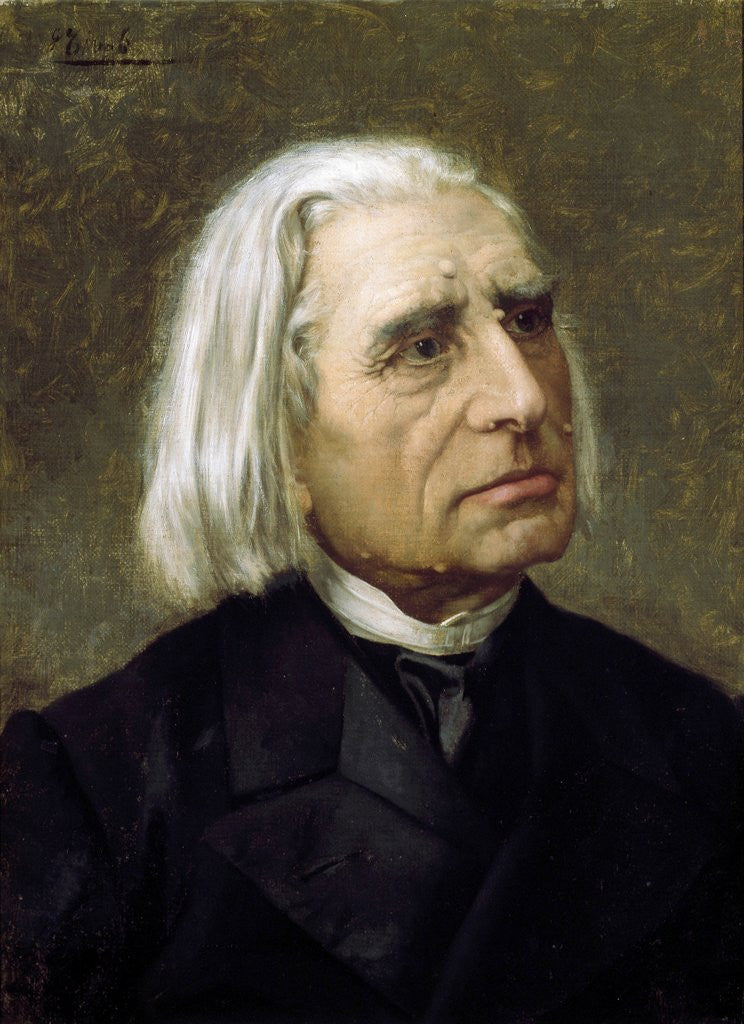 Detail of Portrait of Franz Liszt by Giuseppe Tivoli