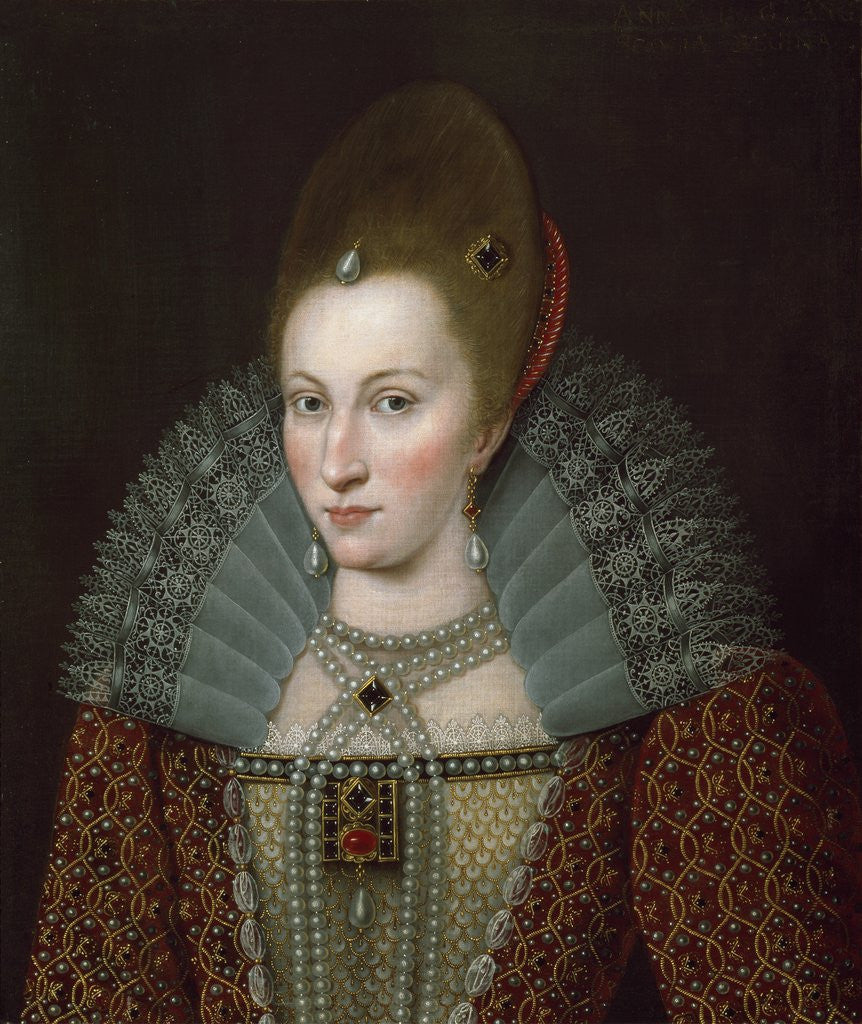 Detail of Portrait of Queen Anne of Denmark by Corbis