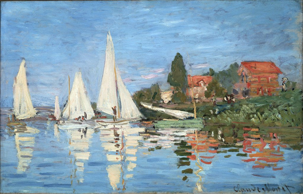 Detail of Regattas at Argenteuil by Claude Monet