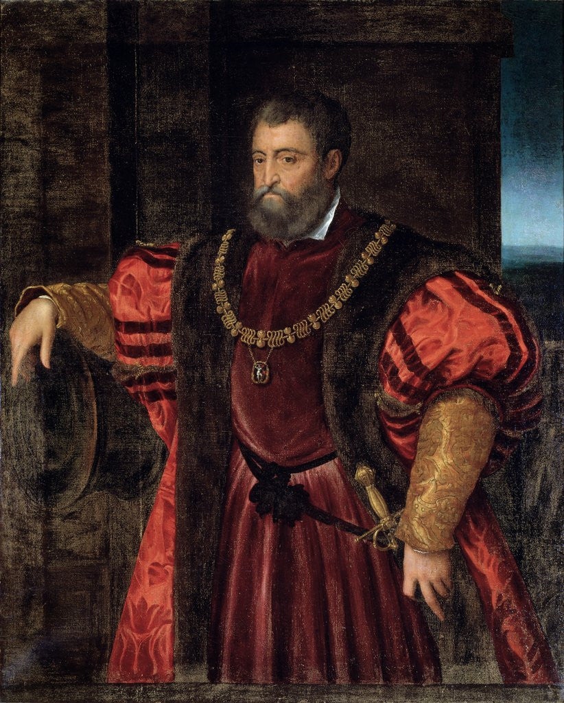 Detail of Portrait of Alfonso d'Este duke of Ferrara by Corbis