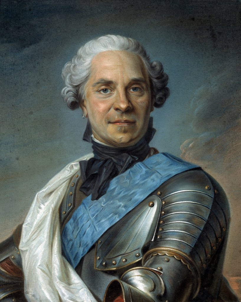 Detail of The Marshal de Saxe by Maurice-Quentin de La Tour