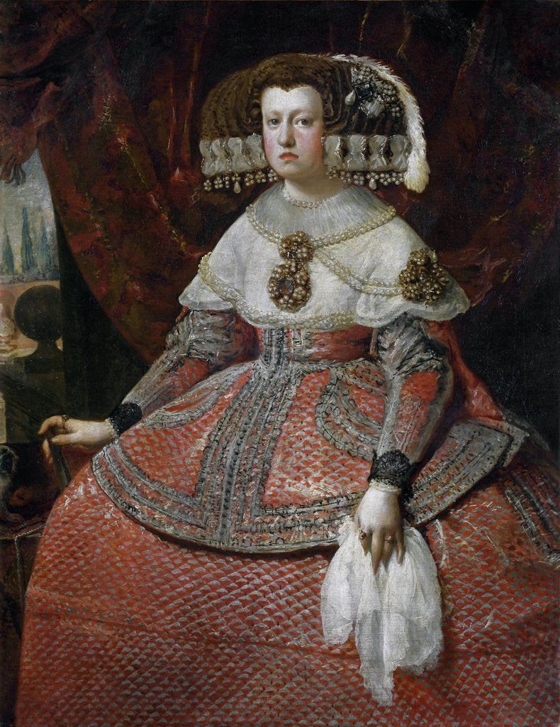 Detail of Queen Maria Anna of Spain by Diego Rodriguez de Silva y Velazquez