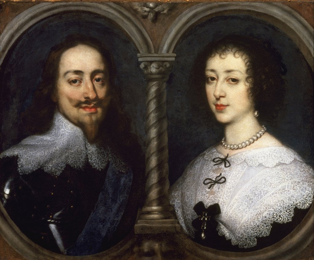 Detail of Portrait of Charles I and Henrietta Maria of England by Anthonie