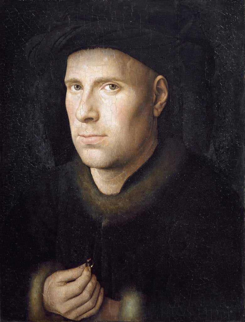 Detail of Portrait of Jan de Leeuw by Jan van Eyck