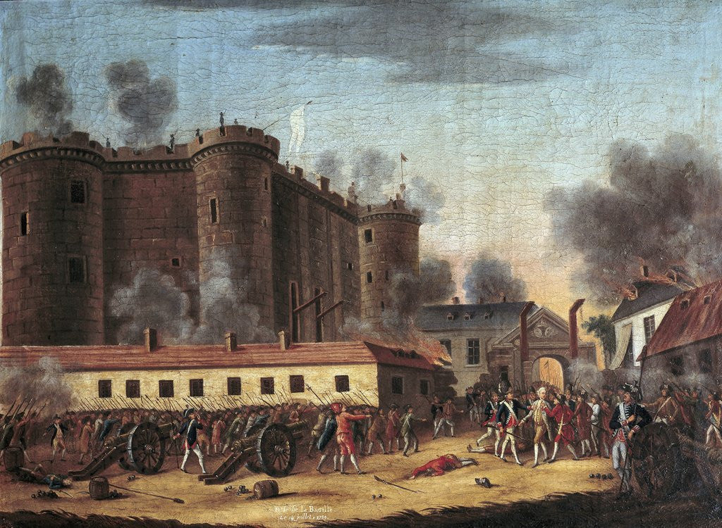 Detail of The storming of the Bastille and the arrest of M. de Launay by Corbis