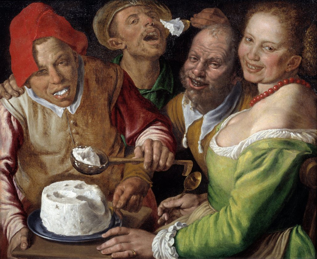 Detail of Ricotta eaters by Vincenzo Campi