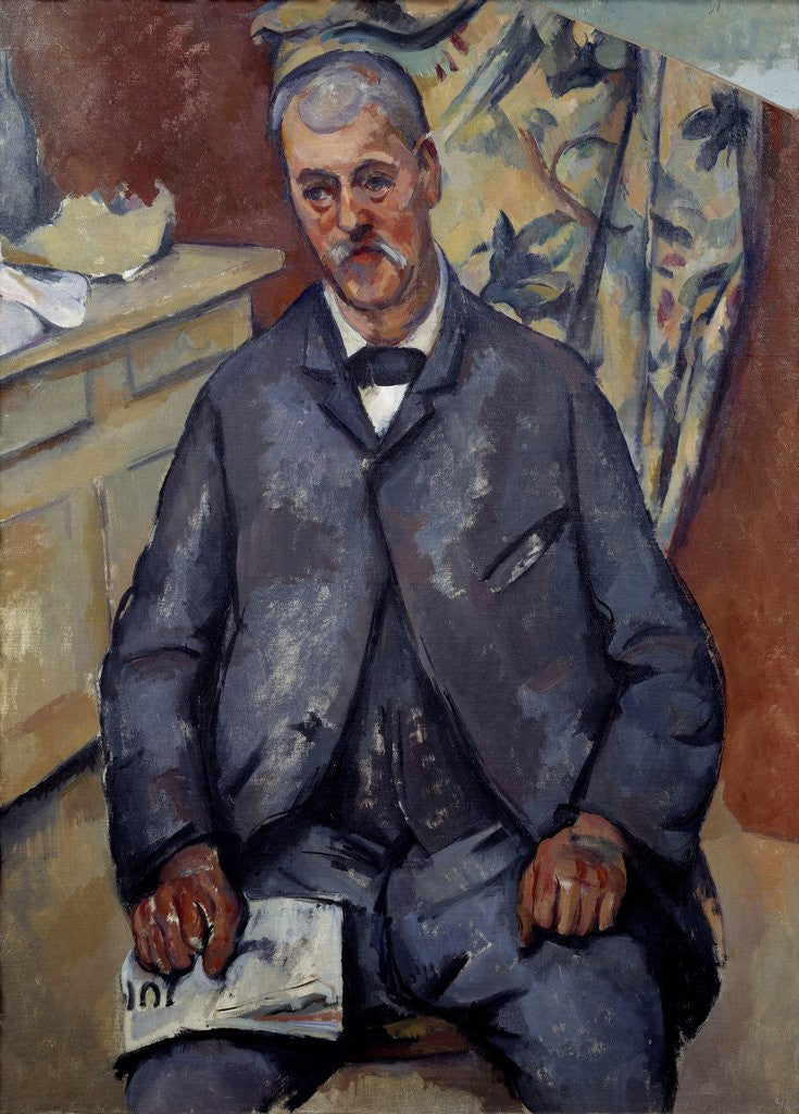 Detail of Portrait of a seated man by Paul Cezanne