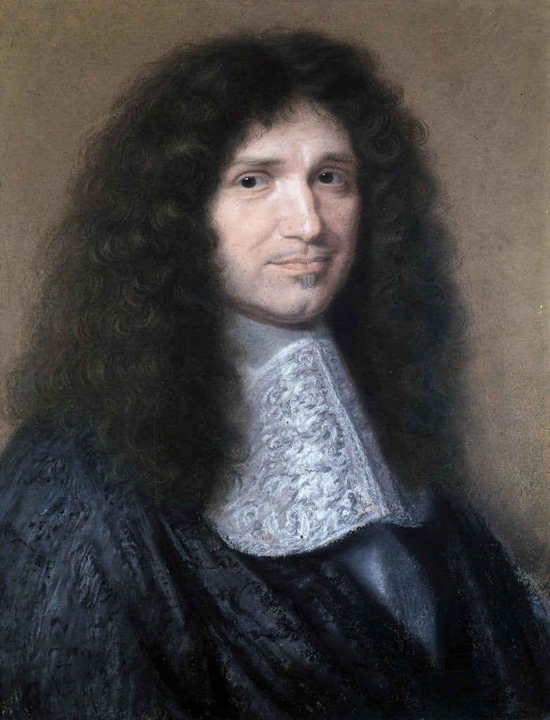 Detail of Portrait of Colbert, Minister of finances by Robert Nanteuil