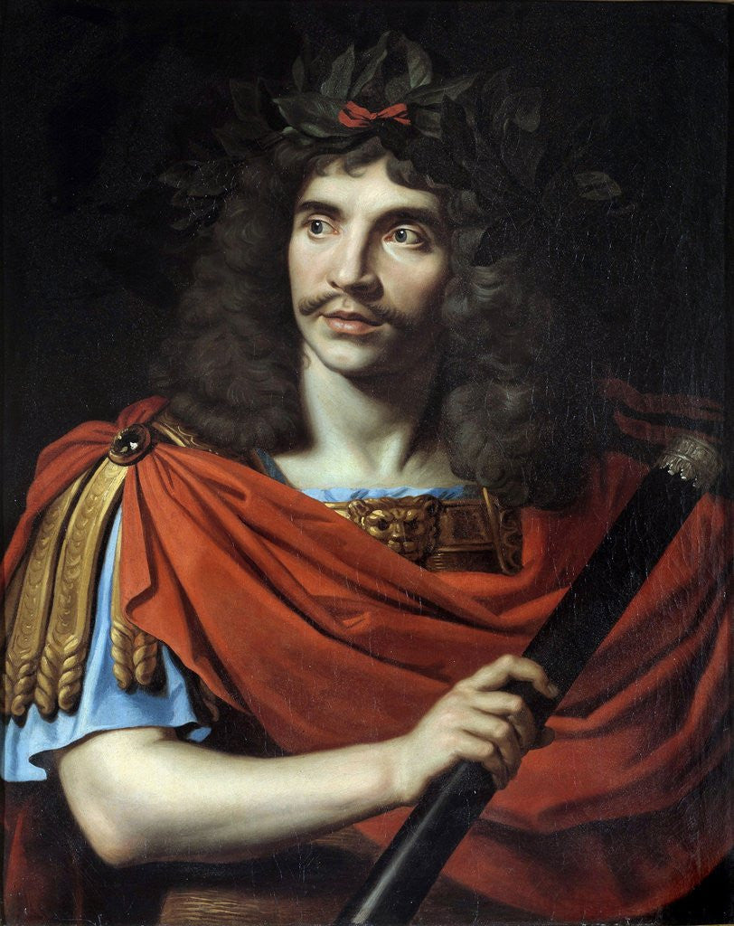 Detail of Portrait of Jean-Baptiste Poquelin, known as Moliere by Nicolas Mignard