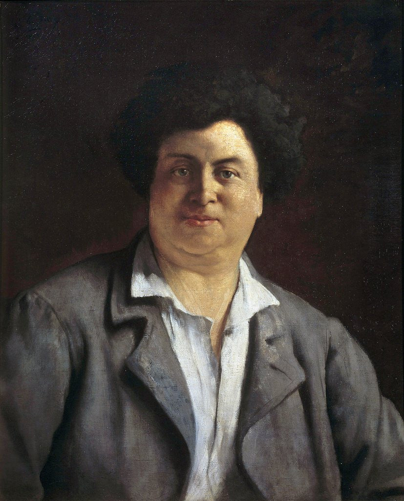 Detail of Portrait of Alexandre Dumas pere by Charles Alphonse Bellay