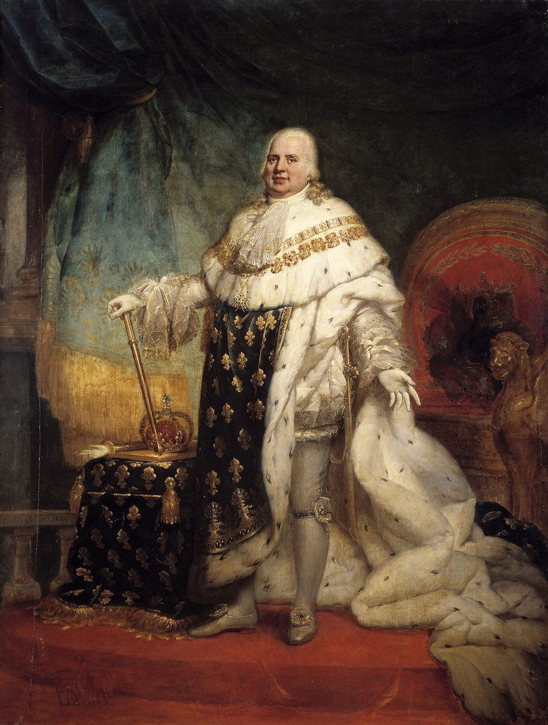 Detail of Portrait of Louis XVIII in coronation robes by Corbis