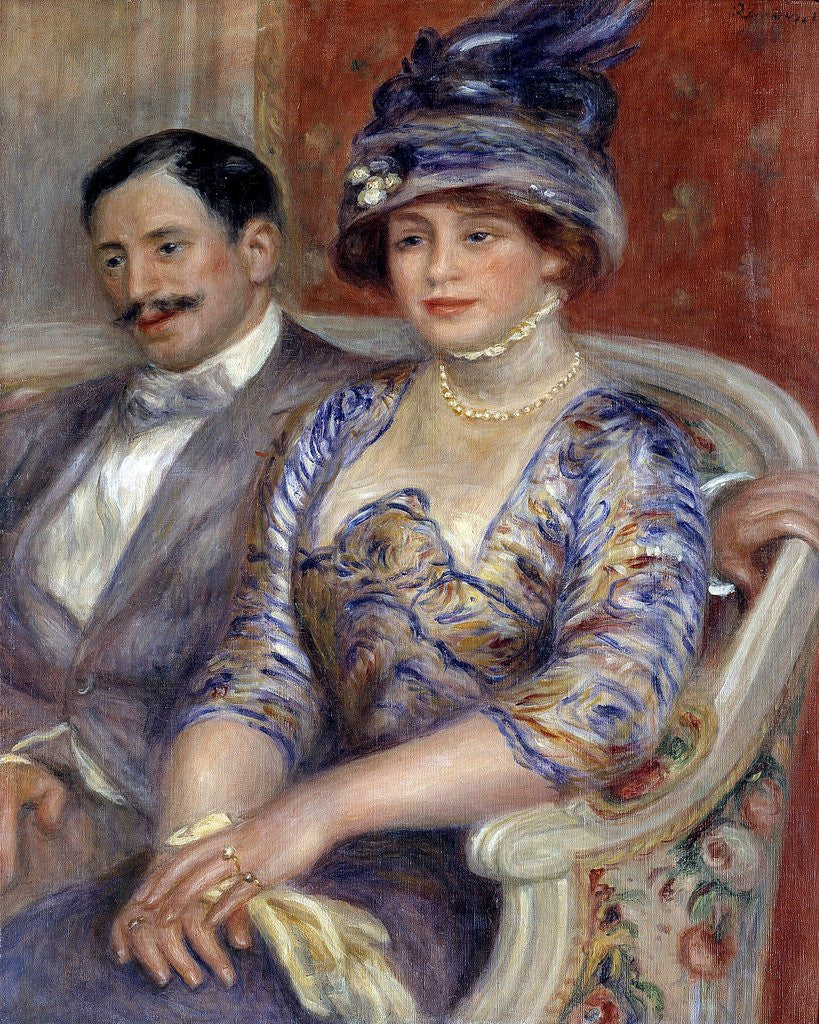 Detail of Portraits of Mr. and Mrs. Bernheim de Villers by Pierre Auguste Renoir