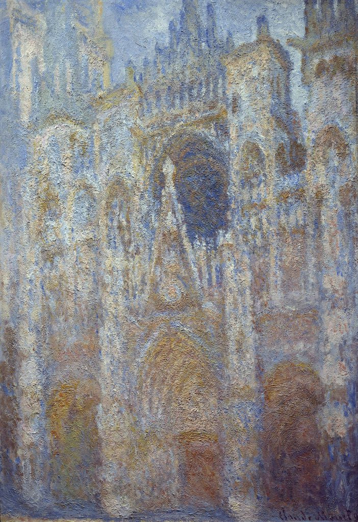 Detail of Rouen Cathedral, Blue Harmony, Morning Sunlight by Claude Monet