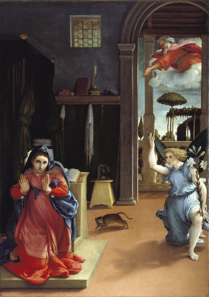 Detail of The Annunciation by Lorenzo Lotto