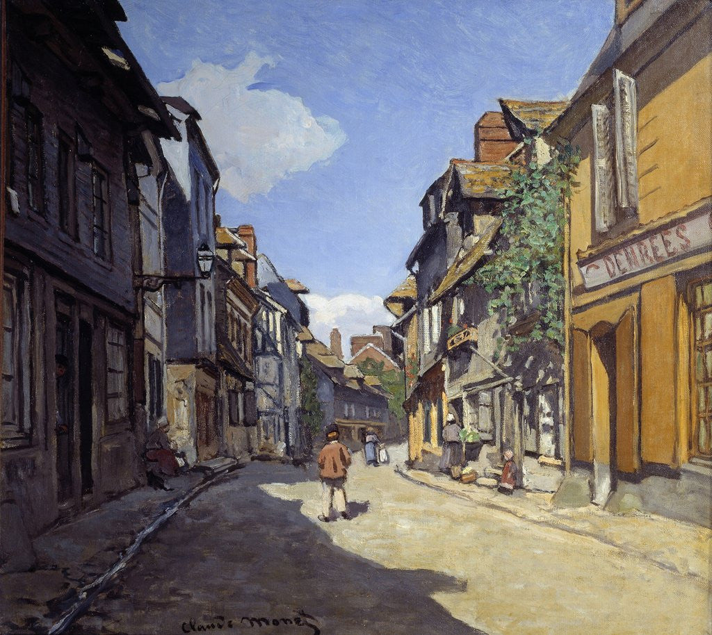 Detail of Rue de la Bavolle in Honfleur - by Claude Monet