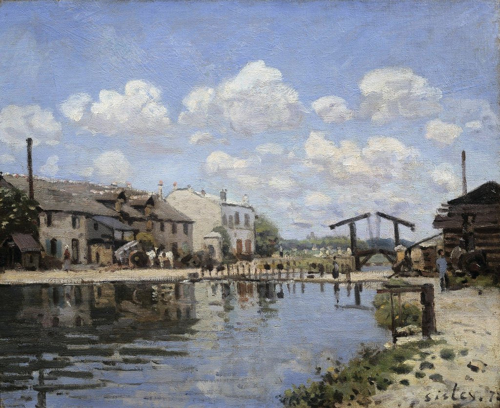 Detail of The Canal Saint-Martin by Alfred Sisley