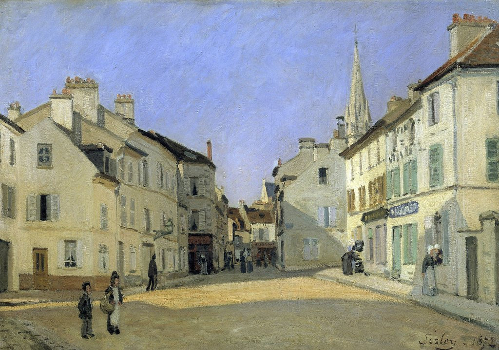 Detail of Rue de la Chaussee at Argenteuil by Alfred Sisley