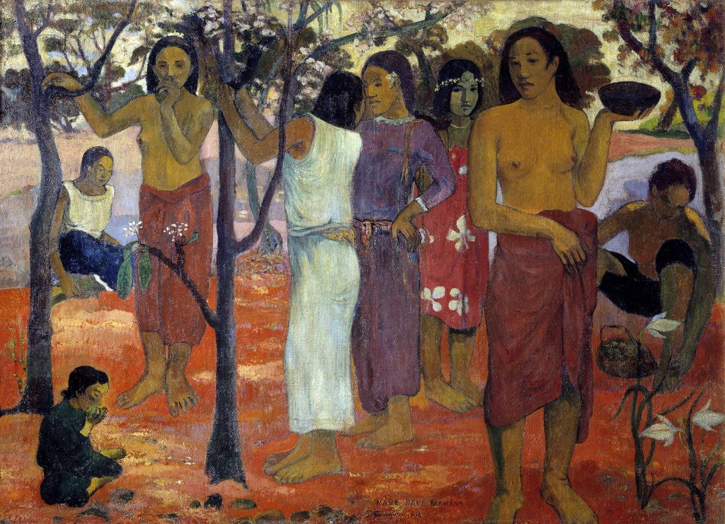 Detail of Nave Nave Mahana (Delicious Day) by Paul Gauguin