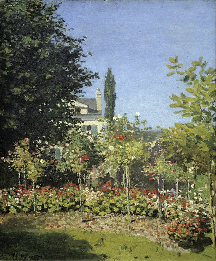 Detail of Flowering garden at Sainte Adresse by Claude Monet