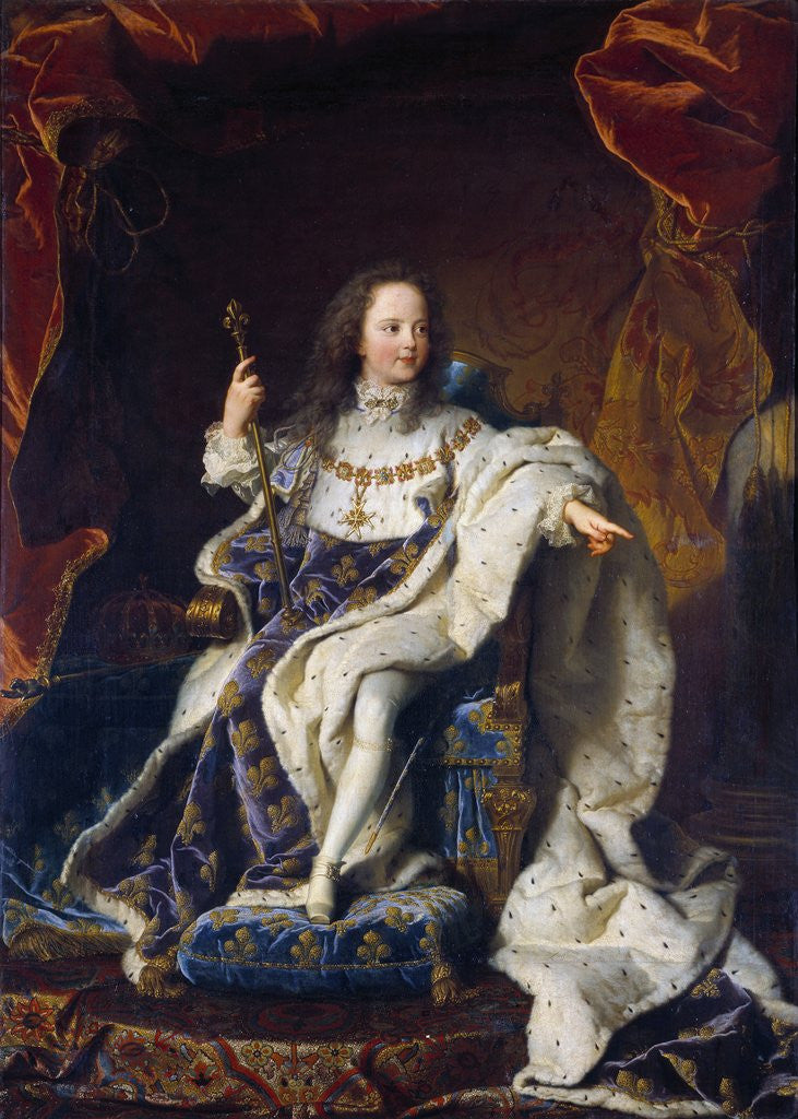 Detail of Portrait of Louis XV at the age of five, wearing the Coronation Robes by Hyacinthe Rigaud