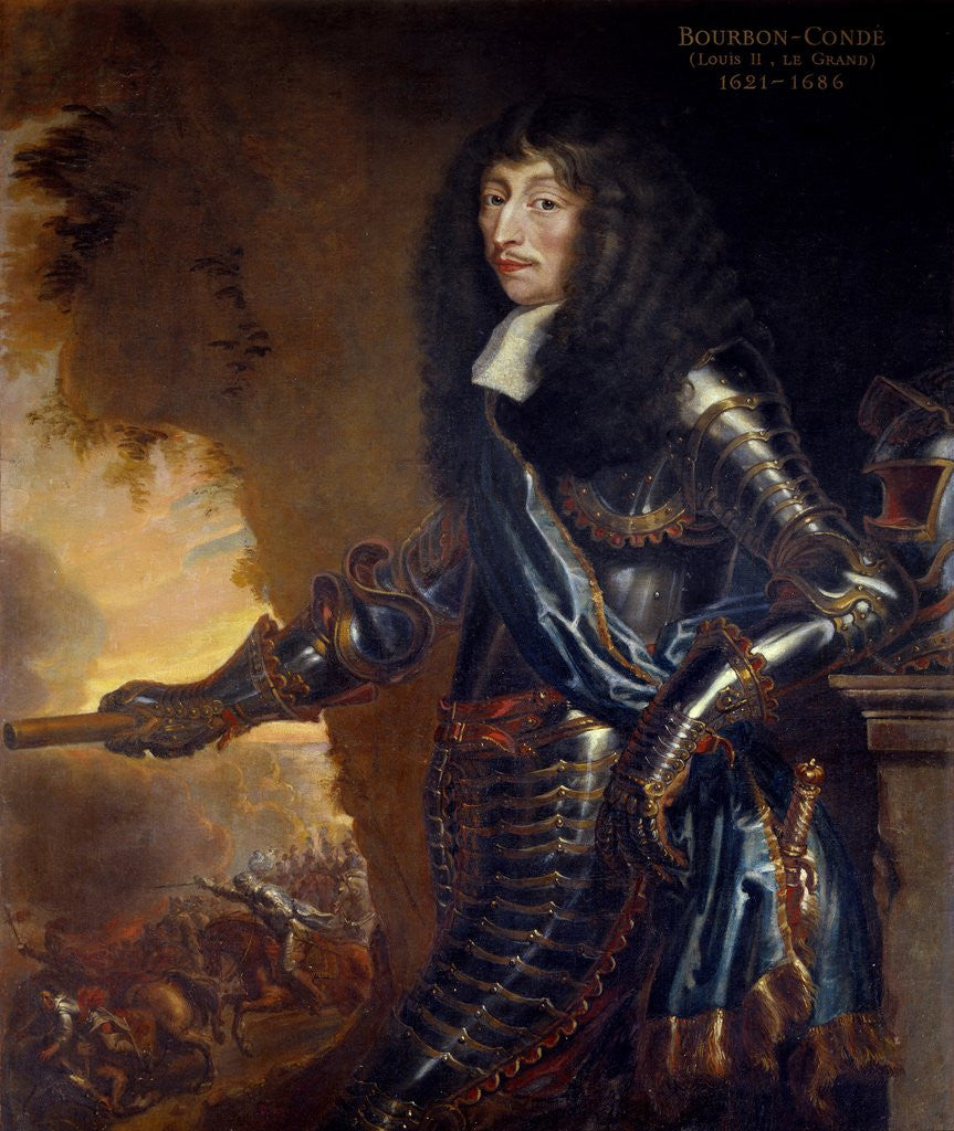 Detail of Portrait of Louis II de Bourbon, the Grand Conde by Justus Van Egmont