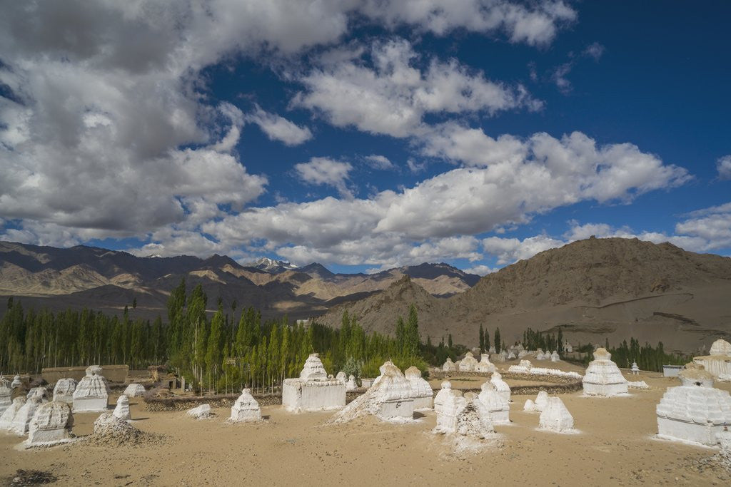 Detail of Beautiful landscape with a lot of Stupas near Shey by Corbis