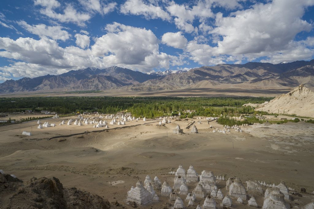 Detail of Beautiful landscape with a lot of Stupas near Shey by Corbis