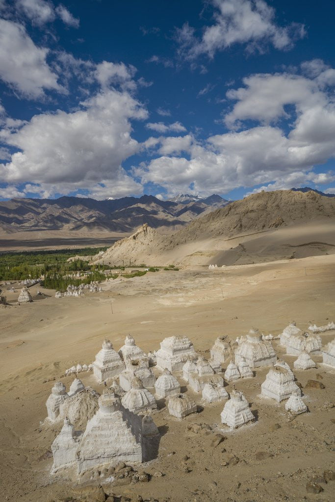 Detail of Beautiful landscape with a lot of Stupas near Shey by Corbis