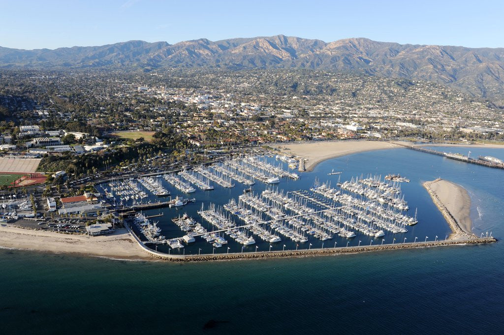 Detail of Aerial View of the Santa Barbara Harbor in Santa Barbara, California by Corbis