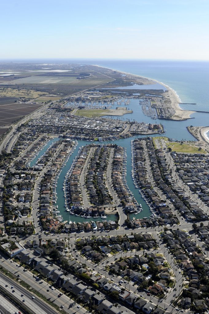 Detail of Aerial view of Ventura Harbor in Ventura, California by Corbis