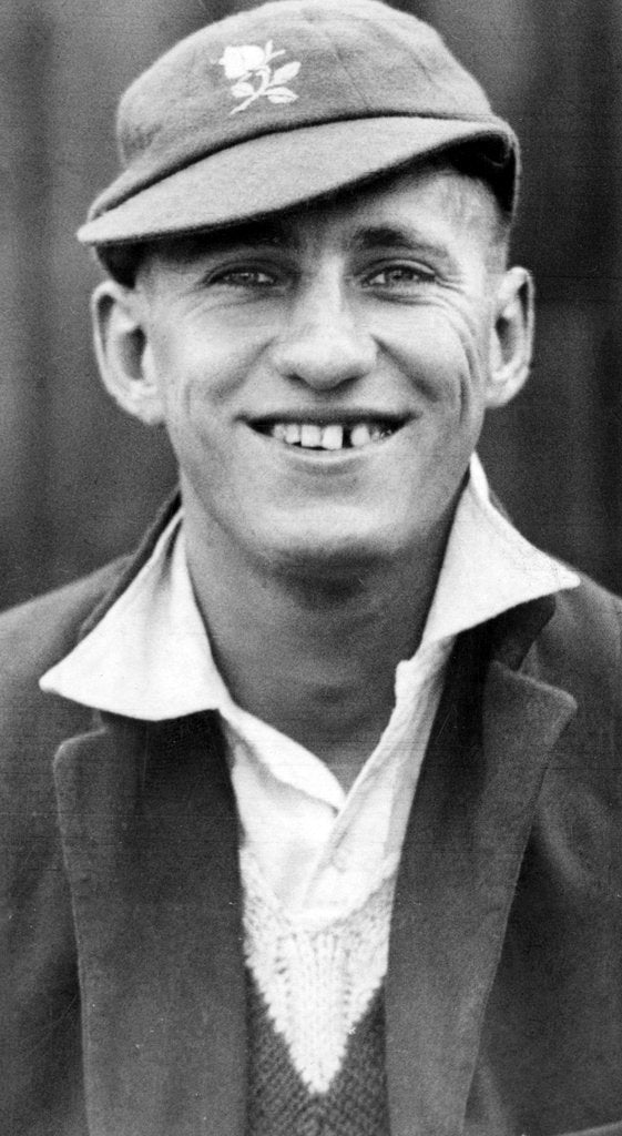 Detail of Len Hutton, cricketer by Associated Newspapers