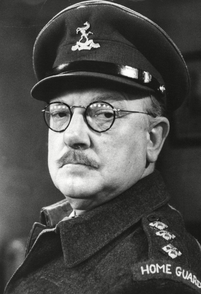 Detail of Arthur Lowe as Captain Mainwaring by Associated Newspapers