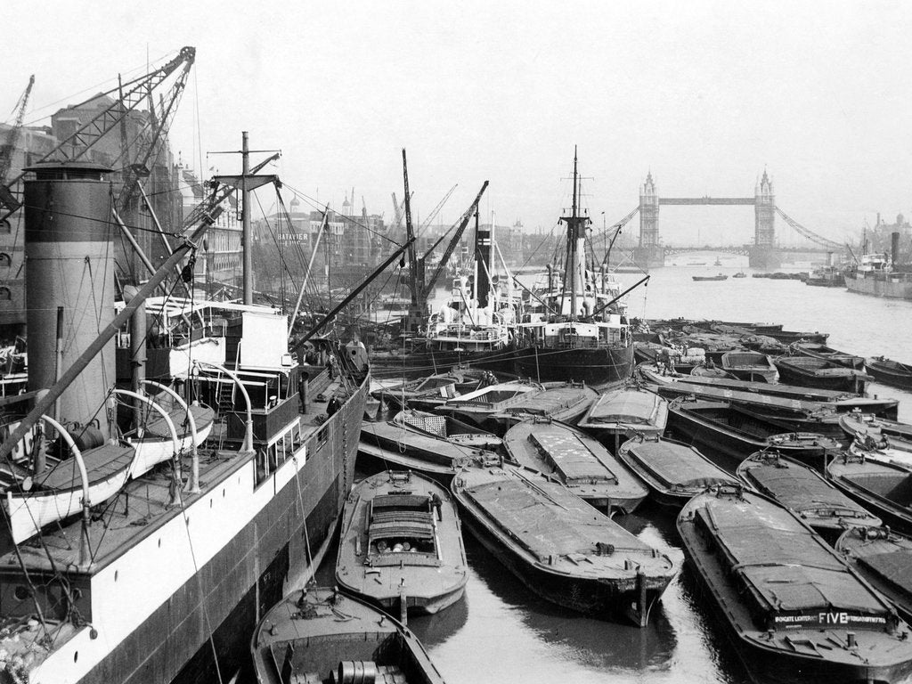 Detail of The Pool of London 1928. by Associated Newspapers